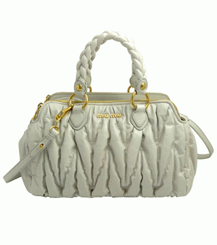 ミュウミュウ MIUMIU ハンドバッグ/ななめがけバッグ ショルダーストラップ付き 2WAY レザー アイボリー（AVORIO）RN0690 MATELASSE LUX.