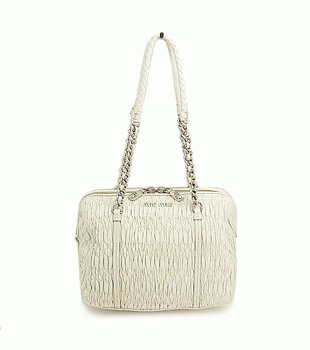 MIUMIU ミュウミュウ バッグ レディース  ギャザー レザー アイボリー RL0047 NAPPA CLOQUET GESSO