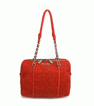 MIUMIU ミュウミュウ バッグ レディース  ギャザー レザー オレンジ RL0047 NAPPA CLOQUET ARANCIO