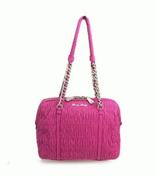 MIUMIU ミュウミュウ バッグ レディース  ギャザー レザー フクシアピンク RL0047 NAPPA CLOQUET FUCSIA