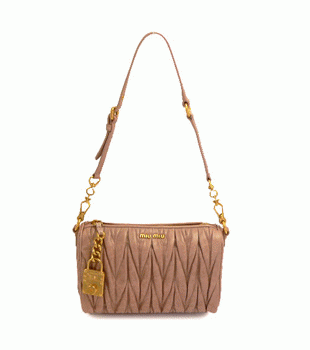 MIUMIU ミュウミュウ クラッチバッグ ポシェット 2WAY ヴィンテージ レザー ピンクベージュ 5N1521 MATELASSE LUX CIPRIA