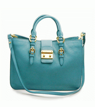 miumiu ミュウミュウ 2Wayバッグ レディース レザー アズ―ロブルー RN0797 MADRAS AZZURRO