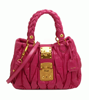 MIUMIU ミュウミュウ ななめがけバッグ レディース  2WAY マトラッセ プリーツレザー ペオニアピンク RN0473 MATELASSE/LUX PEONIA