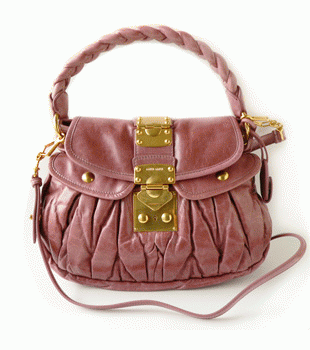 ミュウミュウ MIUMIU ハンドバッグ/ななめがけバッグ 2Way ショルダーストラップ付き プリーツレザー アンティークピンク（ANTICO） RR1358 MATELASSE LUX.