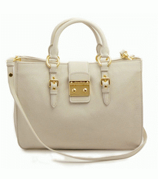 miumiu ミュウミュウ 2Wayバッグ レディース レザー アイボリー RN0797 MADRAS TALCO