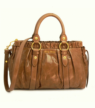 miumiu ミュウミュウ バッグ レディース 2WAY ショルダーバッグ ブラウン RT0383 VIT.LUX CANNELLA