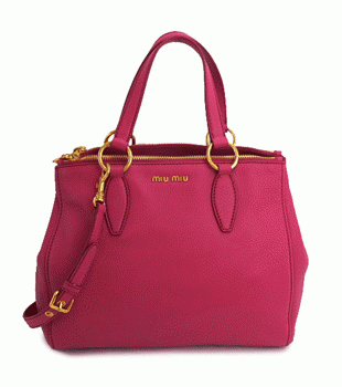 MIUMIU ミュウミュウ 2WAYショルダー トートバッグ レディース レザー ペオニアピンク RN0620 VITELLO CARIBU PEONIA