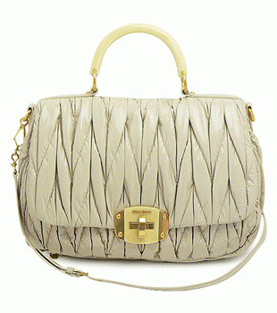 miumiu ミュウミュウ バッグ レディース 2WAY エナメル ターンロック ショルダーバッグ アイボリー RN0781 VERNICE GESSO