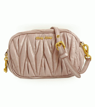 ミュウミュウ MIUMIU ショルダーポーチ/ポシェット/クラッチバッグ 2WAY プリーツレザー チェリー（MUGHETTO） 5N1559 MATELASSE/LUX