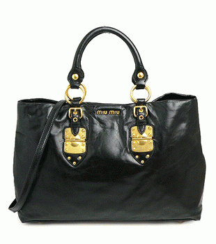 miumiu ミュウミュウ バッグ ななめがけバッグ レディース 2Way ヴィンテージ レザー ブラック RN0691 VITELLO LUX NERO