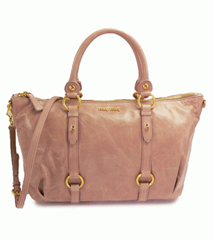 ミュウミュウ MIUMIU トートバッグ/ショルダーバッグ 2WAY ストラップ付き ヴィンテージ調 レザー ピンクベージュ（CIPRIA） RN0621 VITELLO SHINE CIPRIA