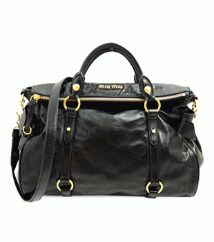 ミュウミュウ MIUMIU ハンドバッグ 2WAY ショルダーバッグ レザー ブラック（NERO）RT0365 VIT.LUX