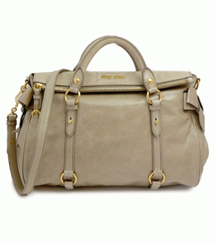 MIUMIU ミュウミュウ 2WAY ショルダーバッグ レザー グレイッシュベージュ　RT0365 VITELLO.LUX POMICE