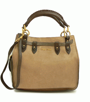 ミュウミュウ MIUMIU ハンドバッグ/ショルダーバッグ 2WAY ストラップ付き レザー ヴィソーネ/ミンクベージュ RR1783 NAPPA AVIATOR VISONE