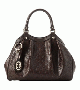 GUCCI/グッチ 2012年春夏SUKEYグッチシマGG柄Gチャーム付きミディアムプリーツバッグ 211944 AA61G 2019