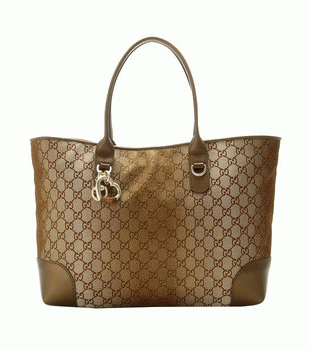 GUCCI/グッチ HEART BITラメ入りキャンバスGG柄ハートシェープチャーム付きミディアムトートバッグ 269956 F851G 9720