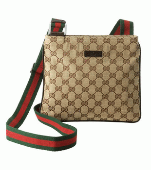 GUCCI/グッチ 2012年春夏GUCCI ORIGINAL定番キャンバスGG柄シグネチャーウェブ斜め掛けショルダーバッグ 146309 F4F5R 9791
