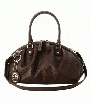 GUCCI/グッチ 2012年春夏SUKEYグッチシマGG柄Gチャーム付きミディアムボストンバッグ 223974 AA61G 2019