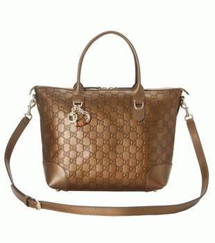 GUCCI/グッチ HEART BITラメキャンバスGG柄チャーム付きバンブーディテールトートバッグ 269957 AHB1G 2314
