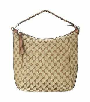 GUCCI/グッチ BAMBOO BAR定番キャンバスGG柄タッセル＆バンブーディテールミディアムホーボーバッグ 257090 F4G1N 9763