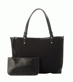 GUCCI/グッチ 2012年春夏GUCCI CRAFT定番キャンバスGG柄ポーチ付きミディアムトートバッグ 247209 F4CMG 1000