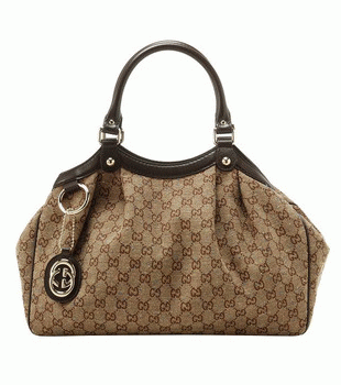 GUCCI/グッチ SUKEYアズールGG柄Gチャーム付きミディアムトートバッグ 211944 F351G 8421
