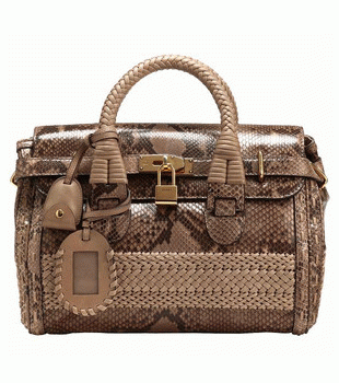 GUCCI/グッチ HANDMADEパイソン調ウーブンウェブディテールミディアムハンドバッグ 263945 EKN2G 1574