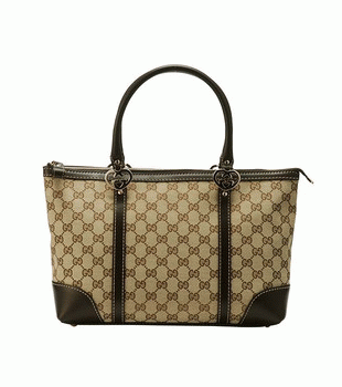 GUCCI/グッチ 2012年春夏LOVELY定番キャンバスGG柄ハート型Gディテールスモールトートバッグ 257069 FAFXG 9643