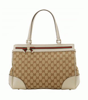 GUCCI/グッチ 2012年春夏MAYFAIR定番キャンバスGG柄ボウディテールミディアムトートバッグ 257063 FFKPG 8420