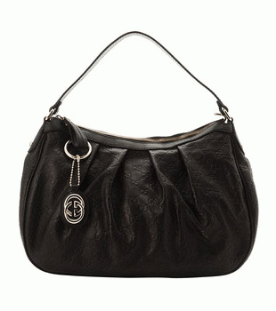 GUCCI/グッチ 2012年春夏SUKEYグッチシマGG柄Gチャーム付きミディアムプリーツハンドバッグ 232955 AA61G 1000