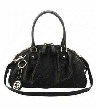 GUCCI/グッチ 2012年春夏SUKEYグッチシマGG柄Gチャーム付きミディアムボストンバッグ 223974 AA61G 1000