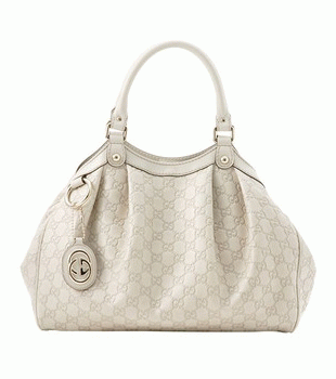 GUCCI/グッチ 2012年春夏SUKEYグッチシマGG柄Gチャーム付きミディアムプリーツバッグ 211944 AA61G 9022