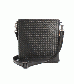 Bottega Veneta/ボッテガ・ヴェネタ  カーフレザー ショルダーバッグ ブラック＆ダークブラウン276357V465C1000