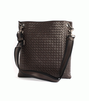 Bottega Veneta/ボッテガ・ヴェネタ  カーフレザー ショルダーバッグ ダークブラウン＆ブラック 161623V465C2078