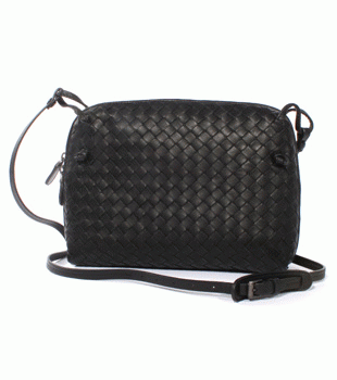 【2010年秋冬モデル】Bottega Veneta/ボッテガ・ヴェネタ  ラムスキン ショルダーバッグ ブラック 245354V00168175