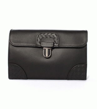 Bottega Veneta/ボッテガ・ヴェネタ カーフレザー セカンドバッグ ブラック 145186V46411000