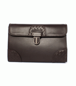 Bottega Veneta/ボッテガ・ヴェネタ カーフレザー セカンドバッグ ダークブラウン 145186V46412040
