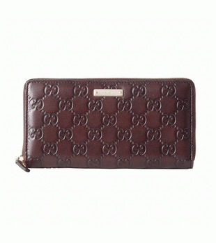 GUCCI/グッチ -METAL BARグッチシマGG柄Gマーク刻印プレート付きラウンドファスナー長財布 112724 A0V1G 2019
