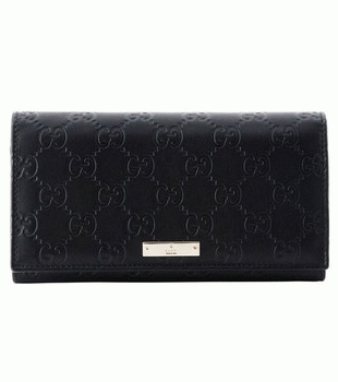 GUCCI/グッチ -METAL BARグッチシマGG柄2つ折り長財布 244946 A0V1G 1000
