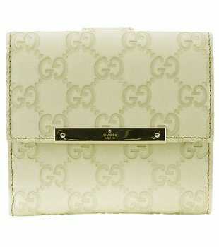 GUCCI/グッチ METAL BARグッチシマGG柄メタルプレート付き2つ折り財布 112664 A0V1G 9022