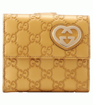 GUCCI/グッチ LOVELYグッチシマGG柄Gハートシェープ2つ折り財布 245727 AHB1G 8245