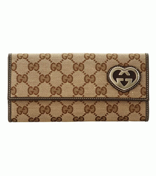GUCCI/グッチ 2012年春夏LOVELY定番キャンバスGG柄Wホック2つ折り長財布 245723 FAFXG 9643