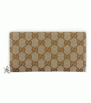 GUCCI/グッチ 2012年春夏GG TWIN定番キャンバスGG柄Gチャーム付きラウンドファスナー長財布 233025 F4C7N 9761