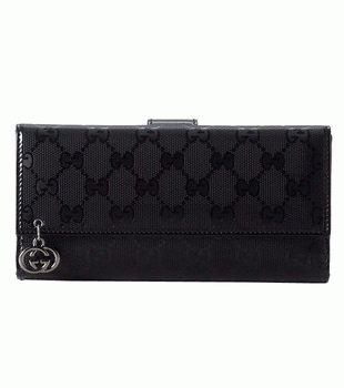 GUCCI/グッチ GG PIERCE新素材GG柄Gチャーム付きWホック2つ折り長財布 212104 FU4HR 1000