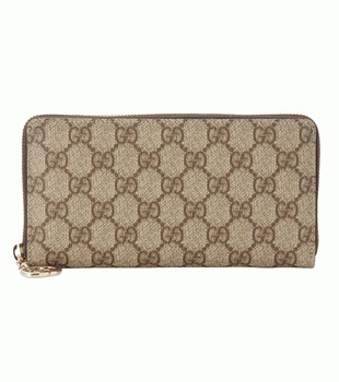 GUCCI/グッチ 2012年春夏GG PIERCEコーティングGG柄Gディテールラウンドファスナー長財布 212110 FN0AG 9768