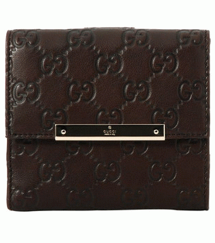 GUCCI/グッチ -METAL BARグッチシマGG柄メタルプレート付き2つ折りフレンチ折り財布 112664 A0V1G 2019