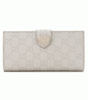 GUCCI/グッチ 2012年春夏HEARTグッチシマGG柄ハートディテール付きWフラップ長財布 203550 AA61G 9022