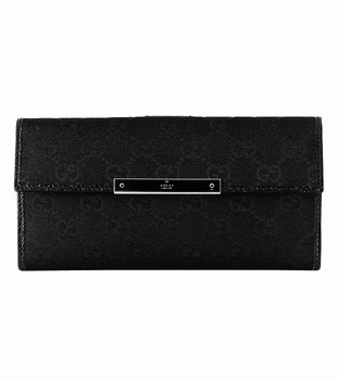 GUCCI/グッチ 2012年春夏METAL BAR定番キャンバスGG柄Gマーク刻印プレート付きWホック長財布 112715 F40IR 1000