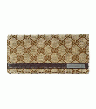 GUCCI/グッチ 2012年春夏MEN BAR定番キャンバスGG柄G刻印バー付き2つ折り長財布 233112 FAFXR 9643