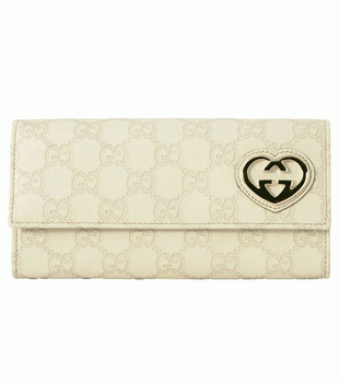GUCCI/グッチ 2012年春夏LOVELYグッチシマGG柄GハートディテールWホック長財布 245728 AA61G 9022